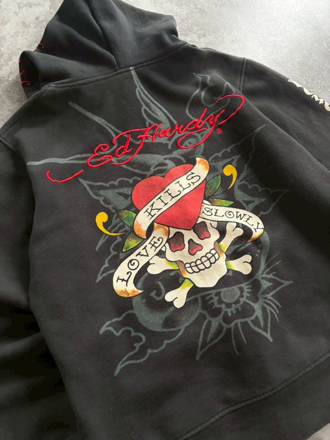 Ed Hardy Love Cross Tattoo Zip Hoodie | DIVERSITY-VINTAGE