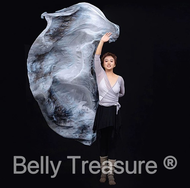 ベリーダンス ベール　ブラック/ライトグレー/ホワイトタイダイ　DTXJ　202411