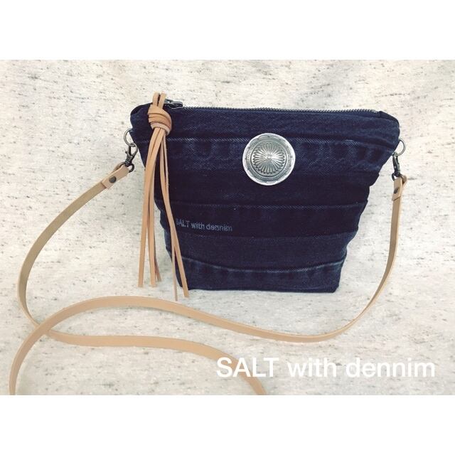 BlackDenimボーダーショルダーポーチ No.3552