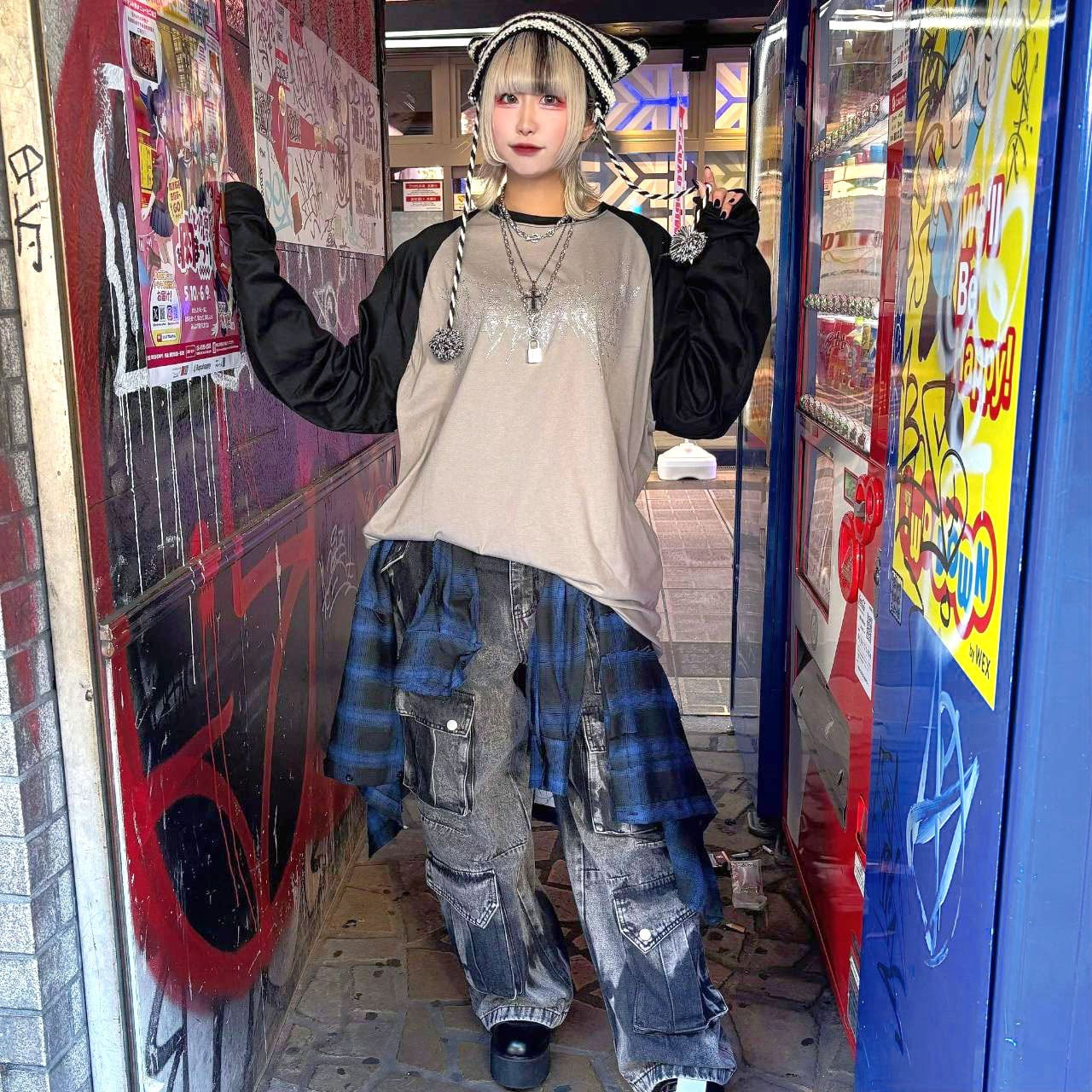 サブカル☆ラインストーンロゴ ラグランBIGロンT | VOLCAN&APHRODITE