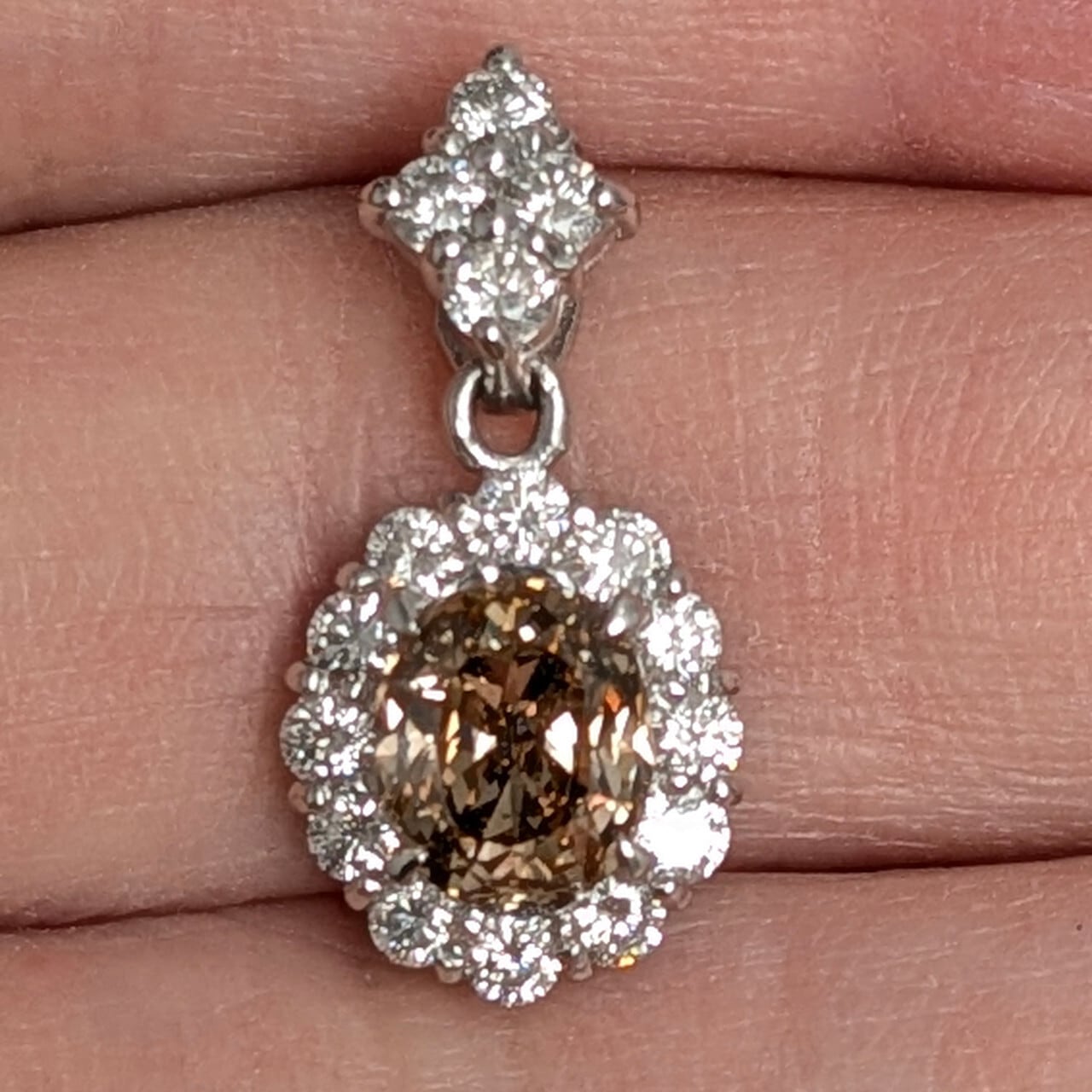 pt900ダイヤペット Pt900ブラウンダイヤペンダントヘッド ブラウンダイヤモンド 1.132ct