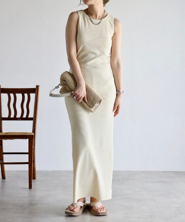 パッド付きアメスリリブワンピース