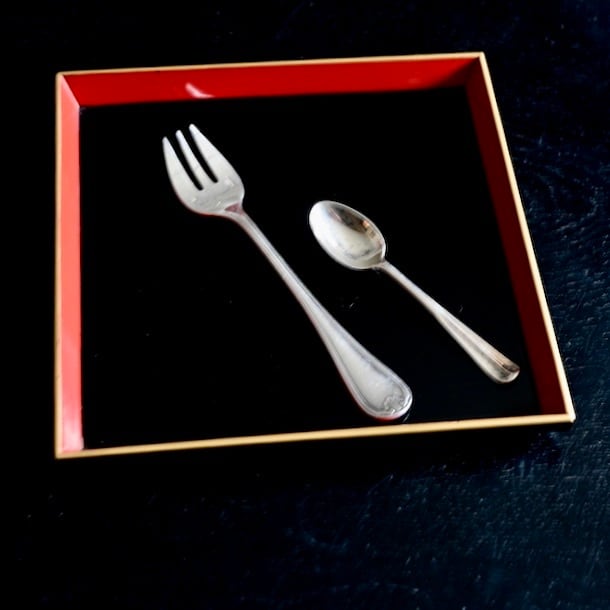 50853】 輪島塗 金縁赤盆 / Wajima Nuri Wooden Tray | 古道具・器