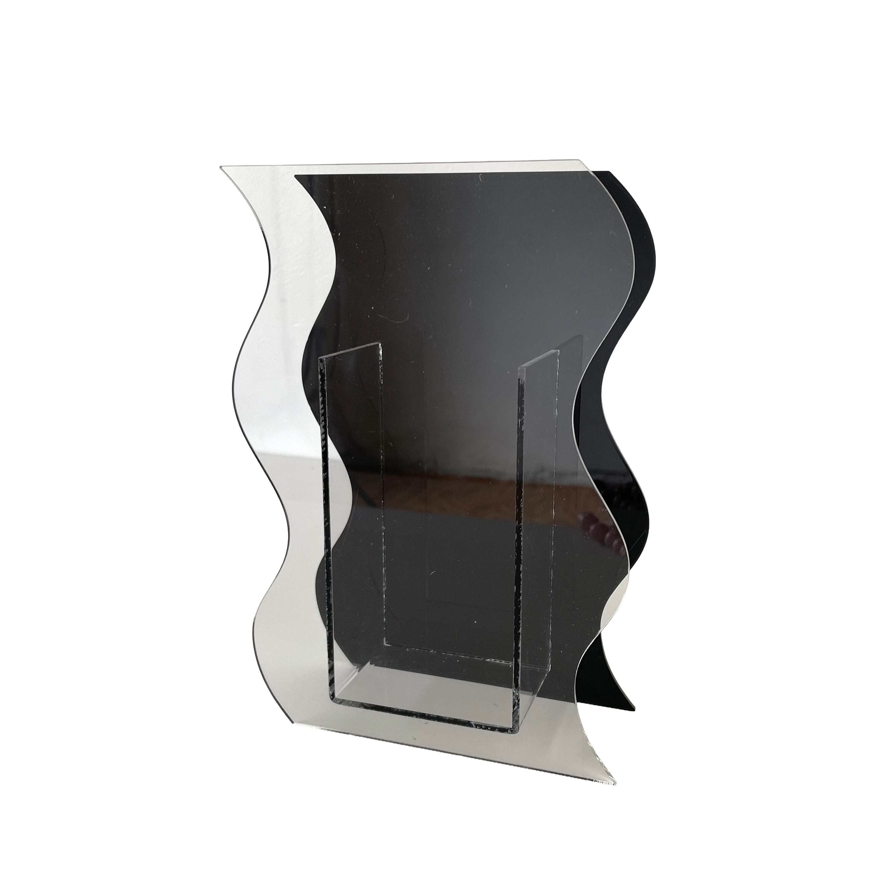 Wave Acrylic Vase - Black & Clear ウェーブ アクリル フラワーベース