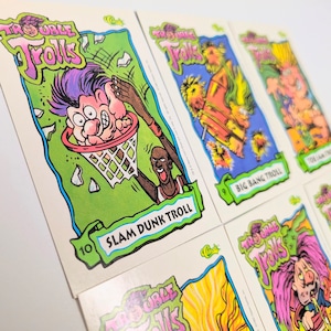 送料無料!☆ 1992年製 Classic Games, Inc. 【 TROUBLE Trolls  ( トラブル トロール  】トレーディングカード 単品 (1個= 6 CARDS入り)〚アメリカン雑貨 アメトイ〛