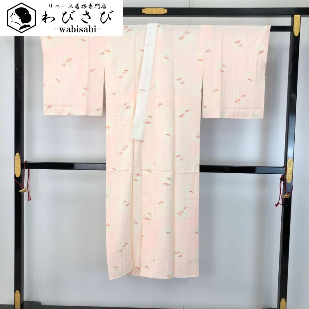 長襦袢 振袖 花模様 乙女色 半衿付 J-412 着物 きもの kimono 和服
