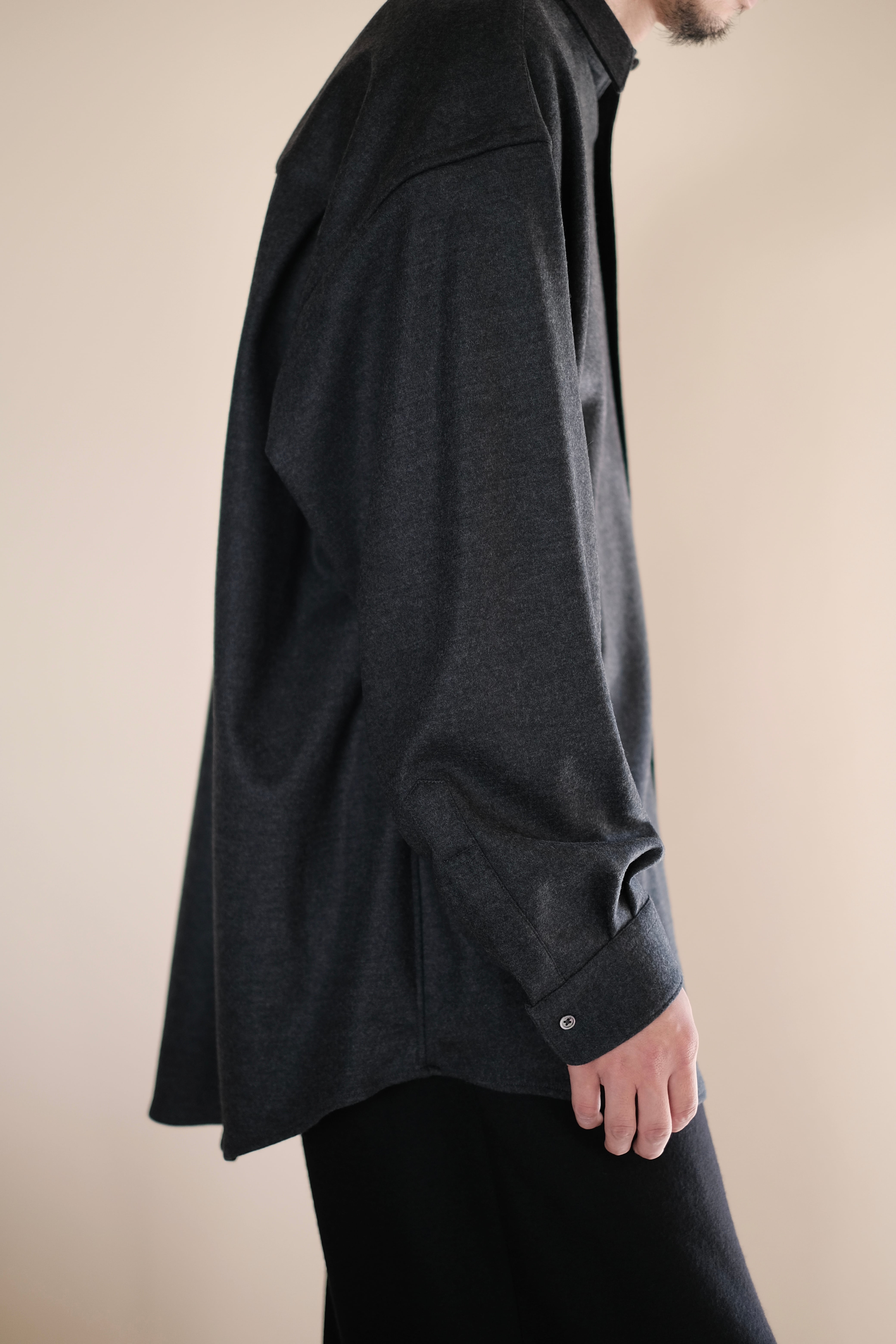 Graphpaper / Wool Smooth Flannel Oversized Regular Collar Shirt