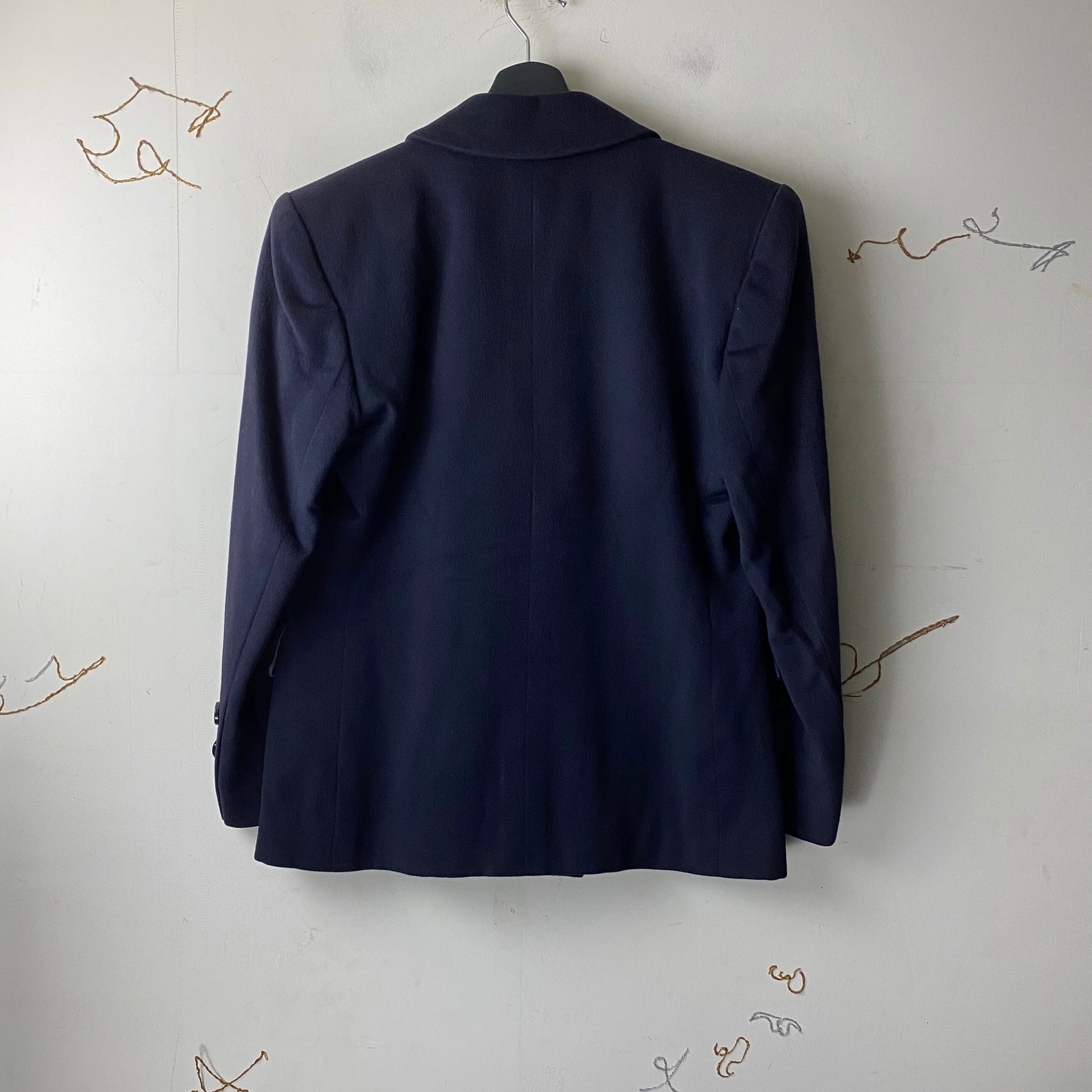 vintage YVES SAINT LAURENT black color cashmere tailored jacket 