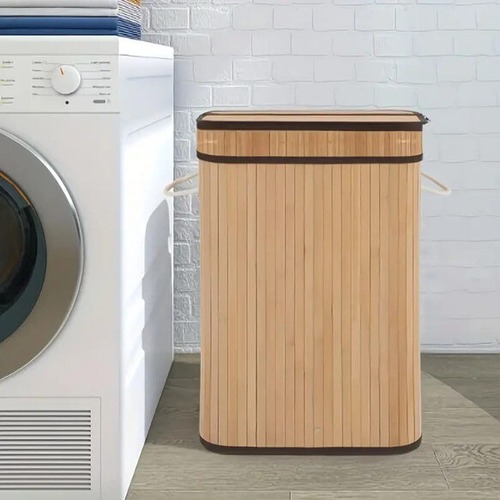 ランドリーバスケット ランドリー収納 衣類収納 フタ付き 高さ62cm ２カラー 木製 おしゃれ 北欧