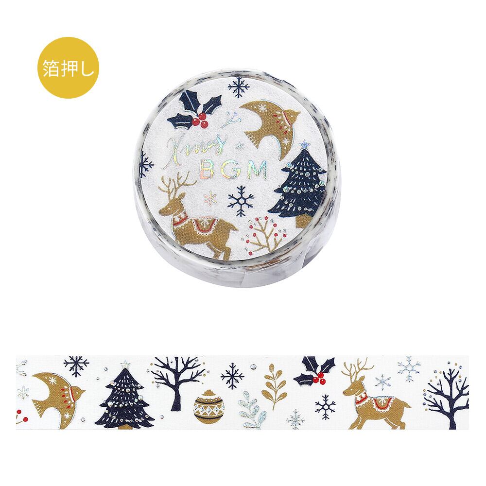 限定】BGM 箔押 クリスマス限定/クリスマスの森 15mmマステ BG22