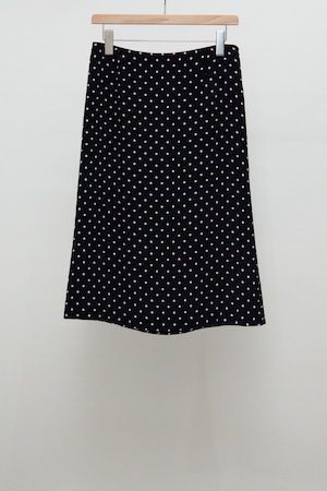 Dot Jacquard Midi Skirt - Navy