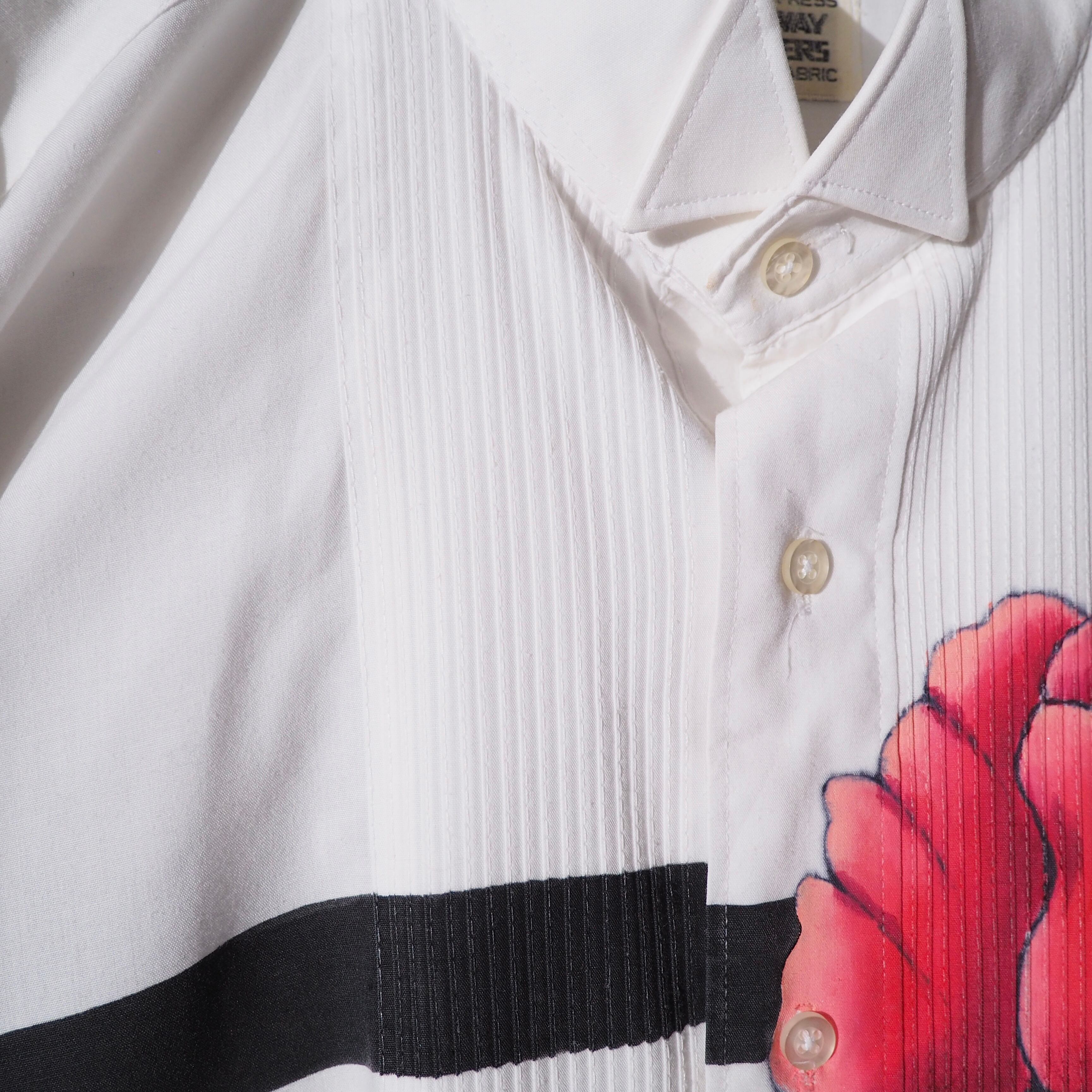 Botanical Beautiful flower painted vintage white shirt