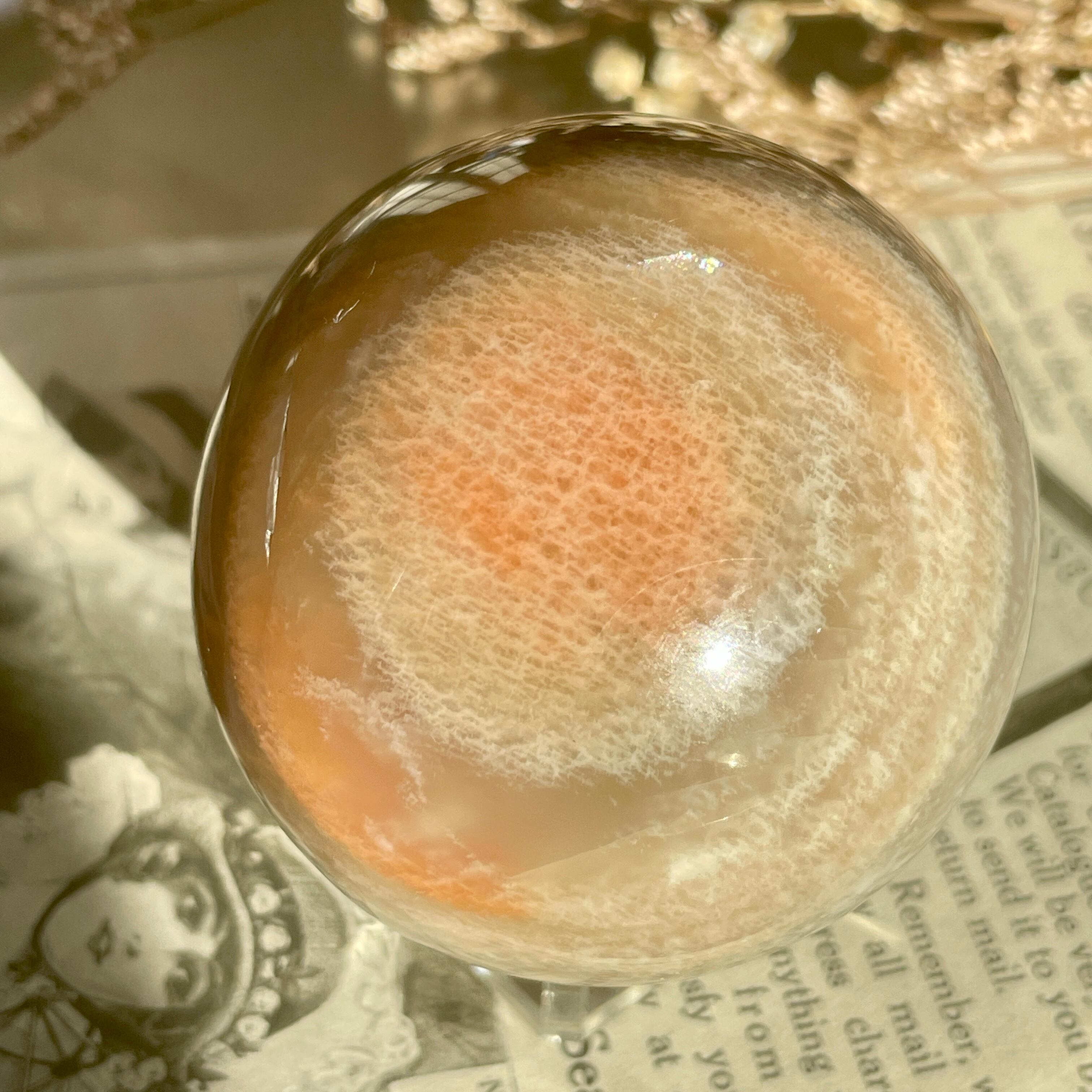 Peach Moon stone Sphere | Pay ID