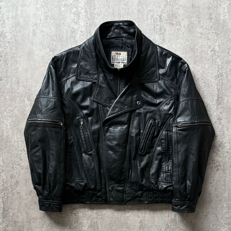 90s City Streets stand neck design leather jacket | Muri vintage 90s City Streets stand neck design leather jacket | Muri vintage