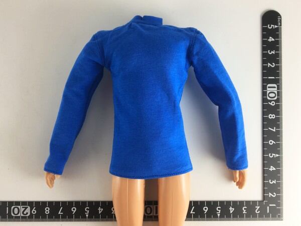 ドール服 1/6 男性用27 ストレッチ 長袖シャツ ブルー MCS0141 VG - 画像1