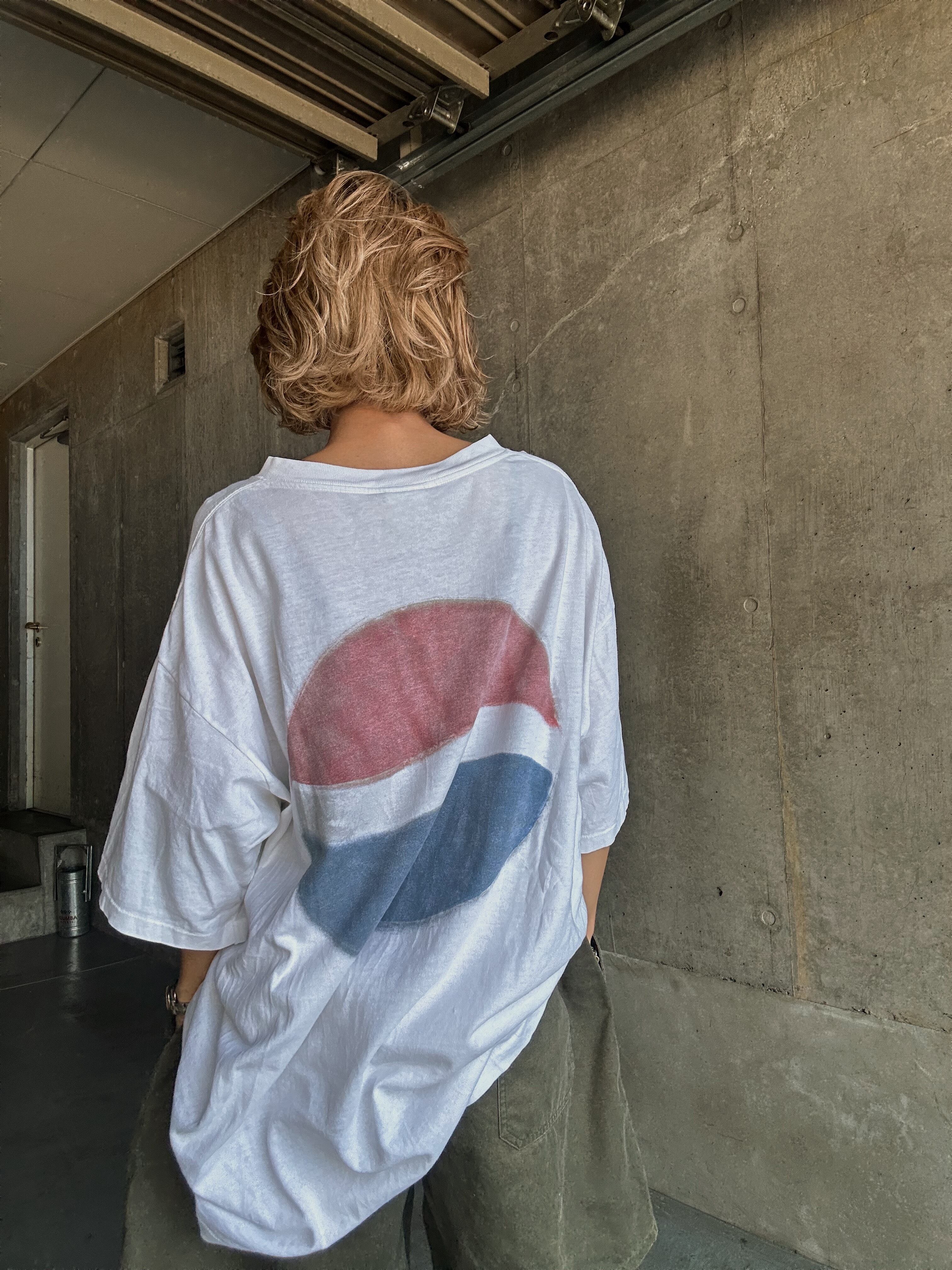 (CS2068)90‘s PEPSI big printed T-shirt made in USA