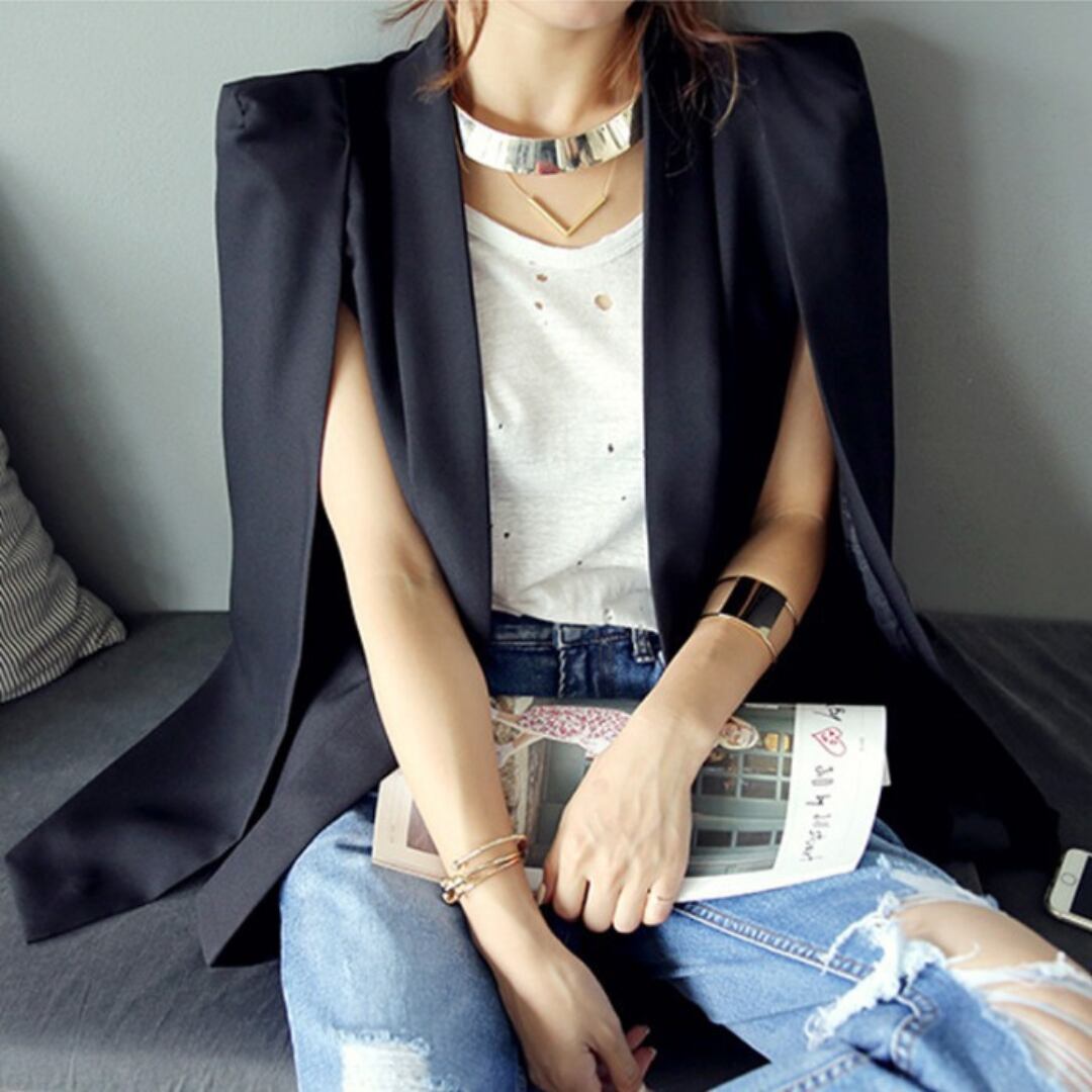 ケープ風 ミドル ジャケット 3412548