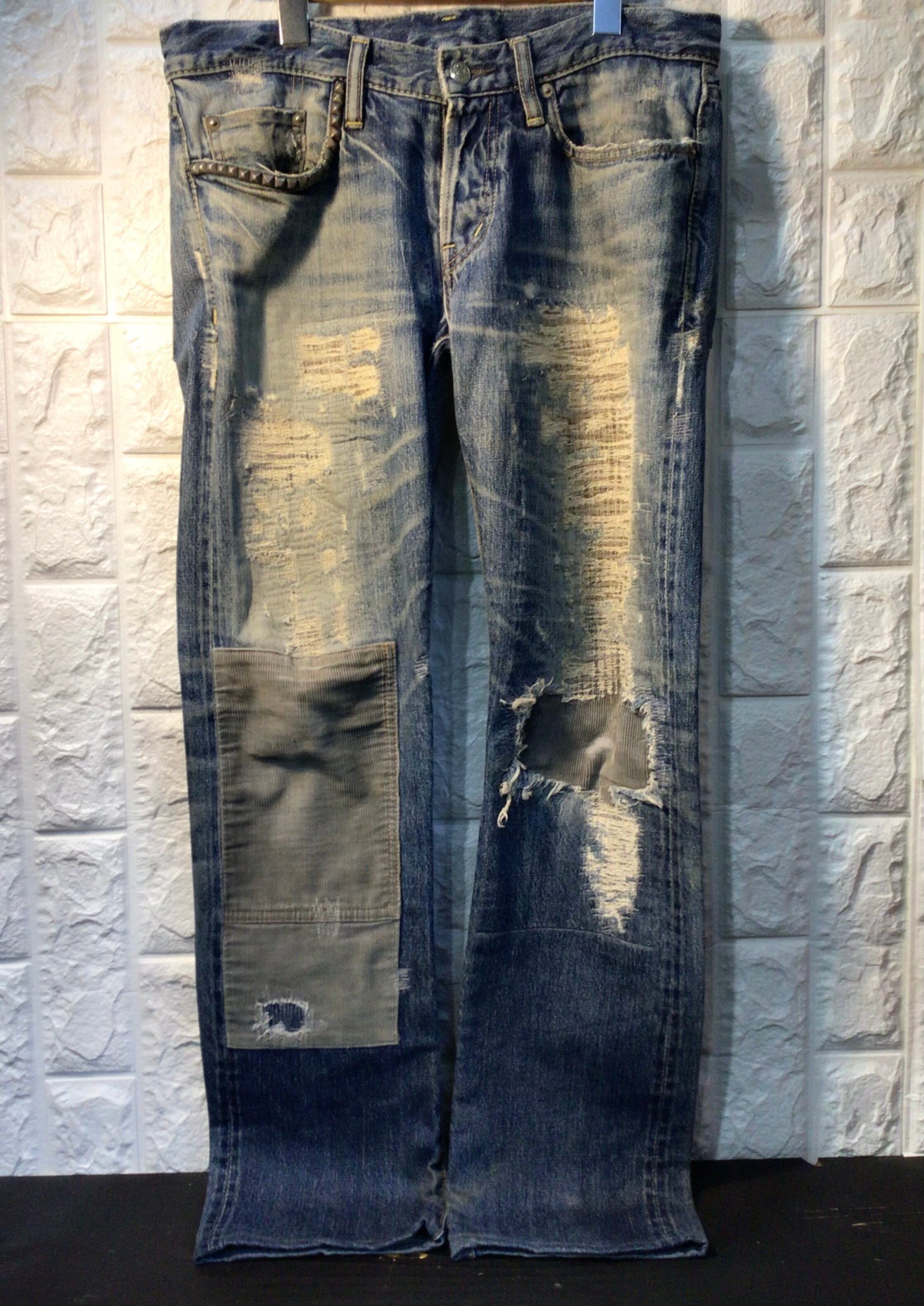 HYSTERIC GLAMOUR スタッズ ダメージ デニム パンツ | Choose Clothes