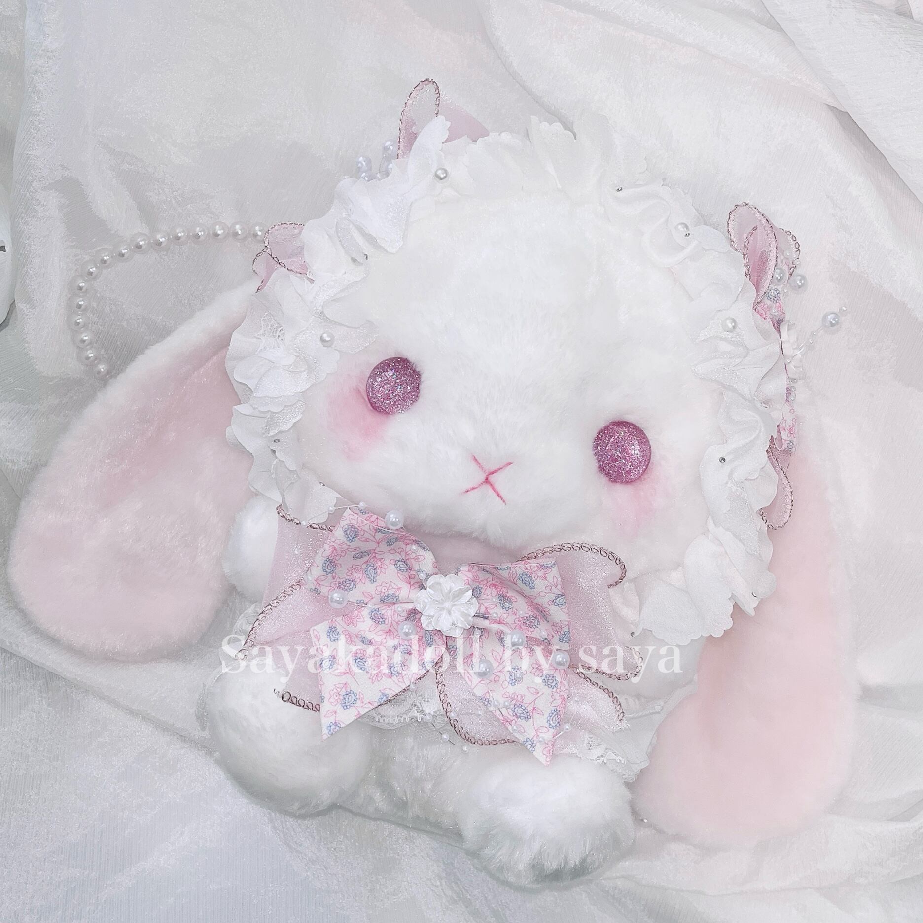 ♡ Pearl flower たれみみうさぎ bigポシェット pink ♡ | Sayakadoll