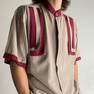 DESIGN RAYON  STAND COLLAR SHIRT