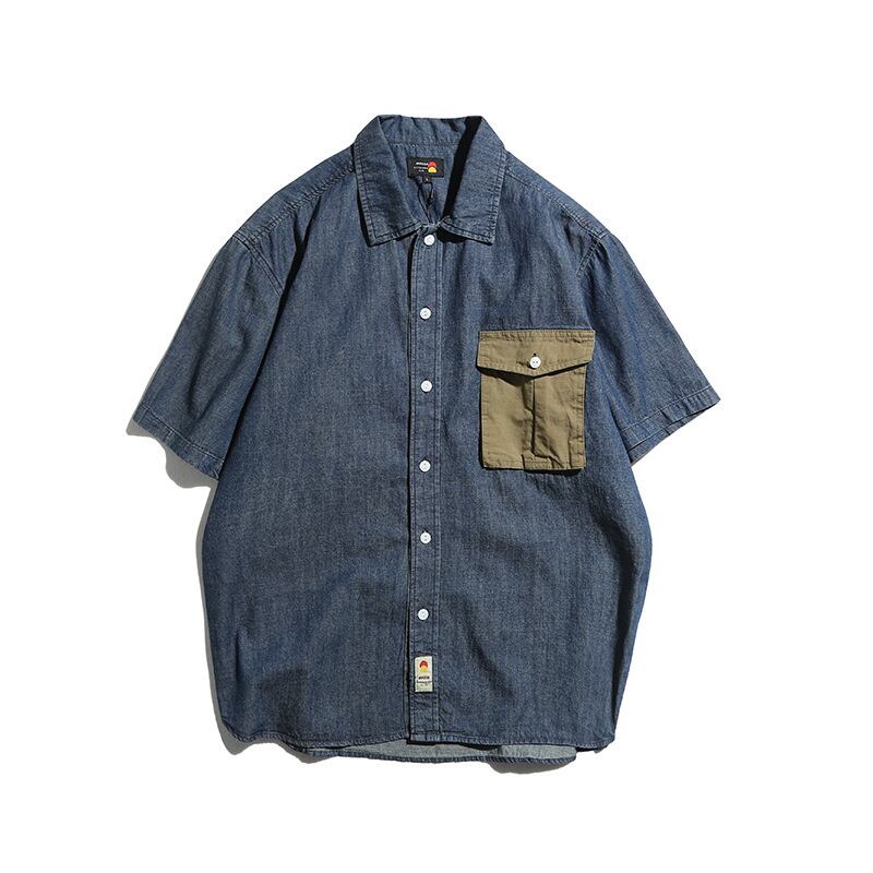 【新作】【送料無料】 Road Vintage 20 SummereseレトロデニムTシャツ半袖メンズオールマッチルースシントップ-Alibaba ショート ハーフスリーブ サマー 夏物 ビンテージ hip6-161137909352500