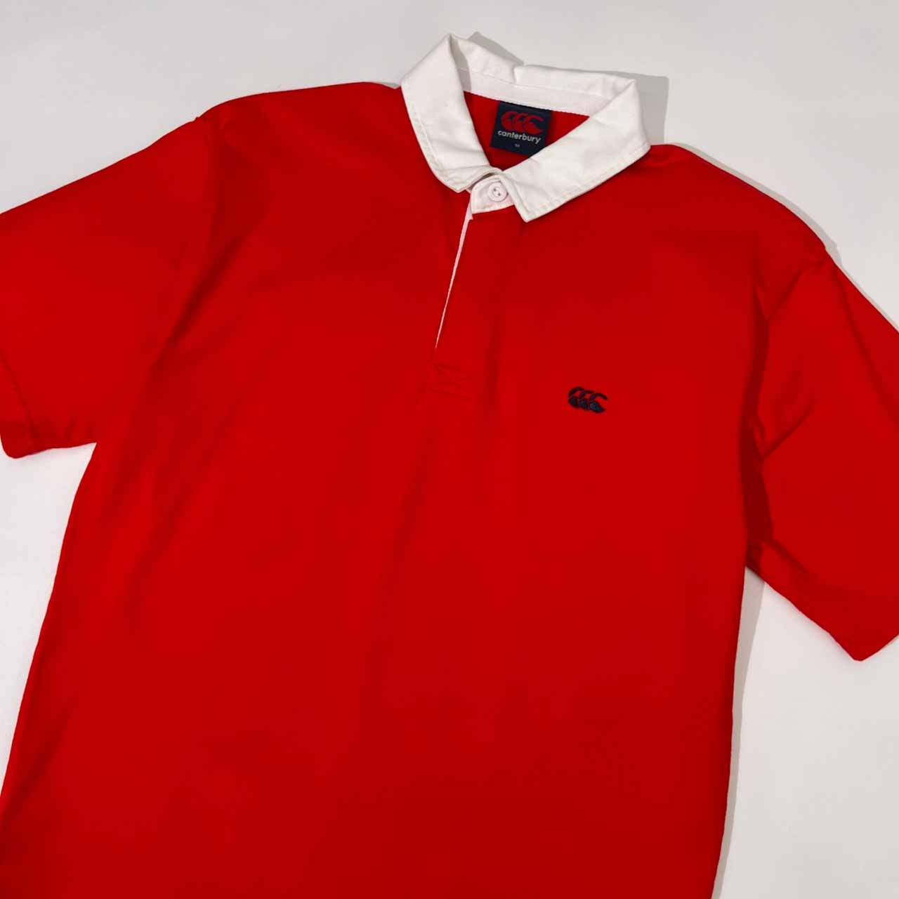 Canterbury カンタベリー 半袖 ラガーシャツ ポロシャツ M /赤 レッド/メンズ/ラグビー