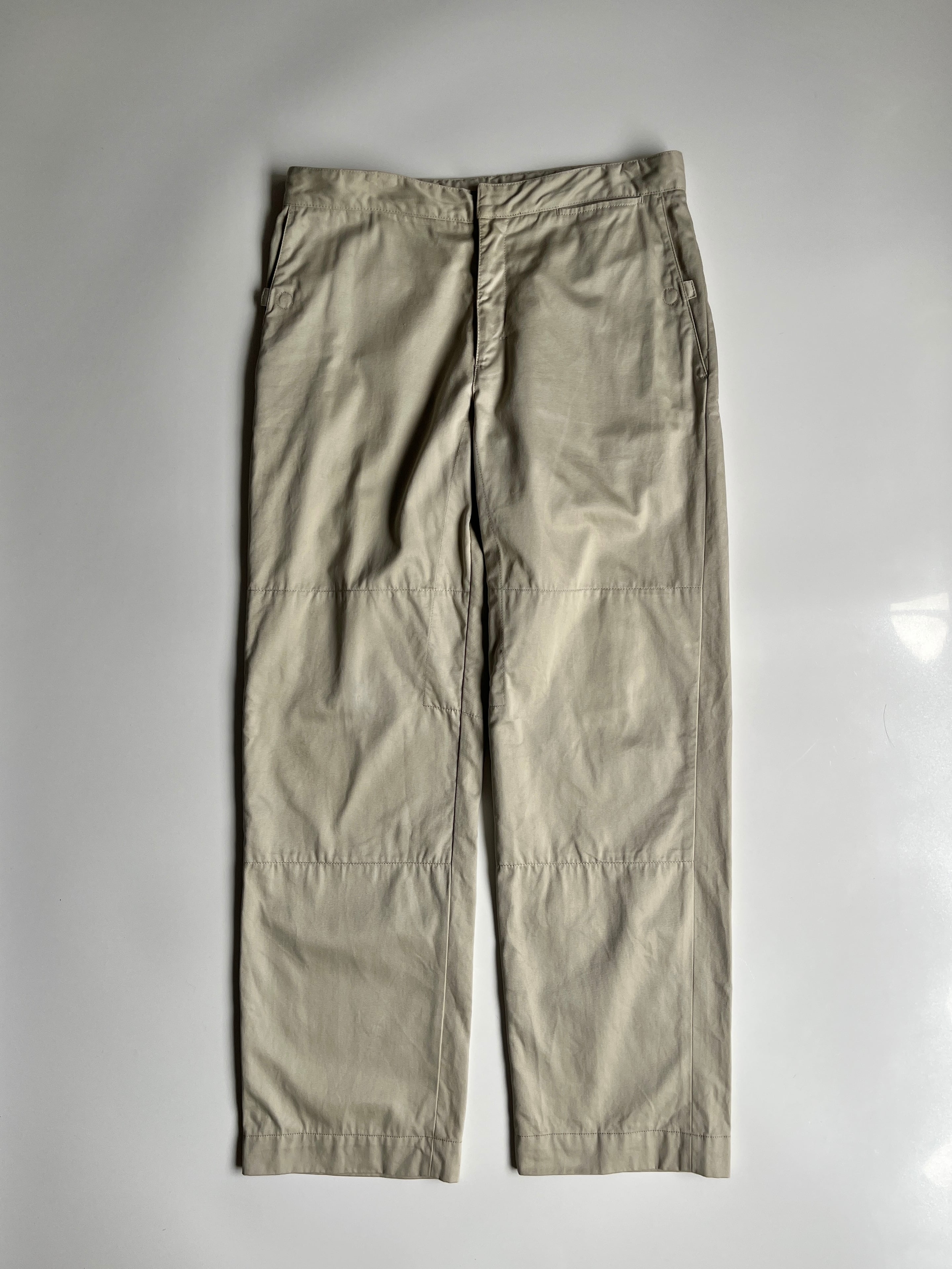 プラダスポーツ ルナロッサ Prada Sport 2003 ダブルニー コットン チノスラックス ベージュ|48 (W35 L32相当)|古着 中国製 2003年