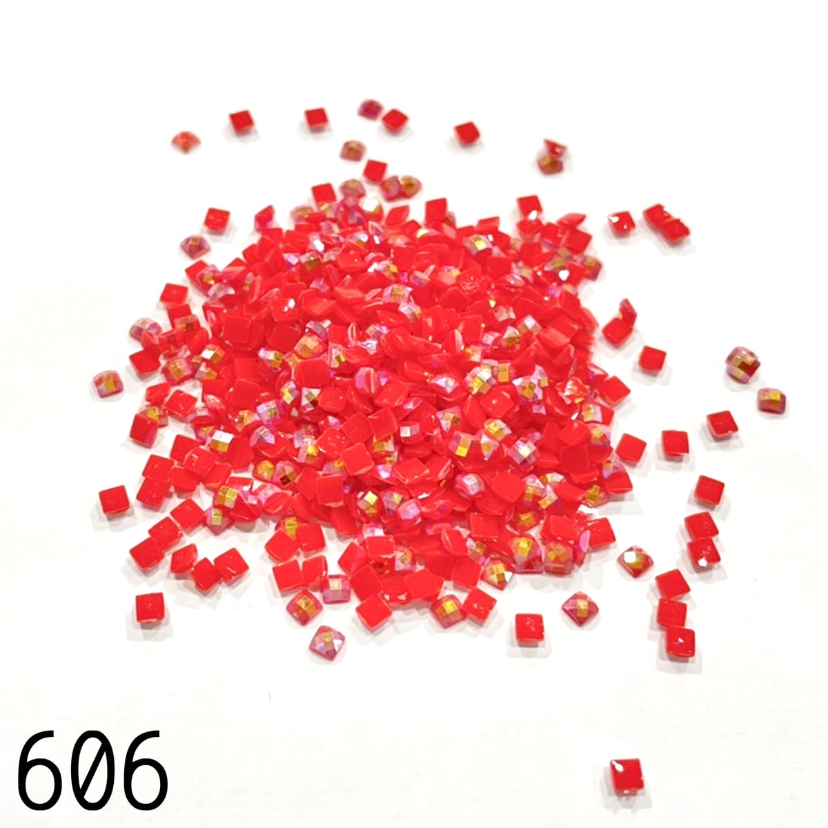 キラキラ✧オーロラビーズ 四角型 レッド系①（151・321・350・402