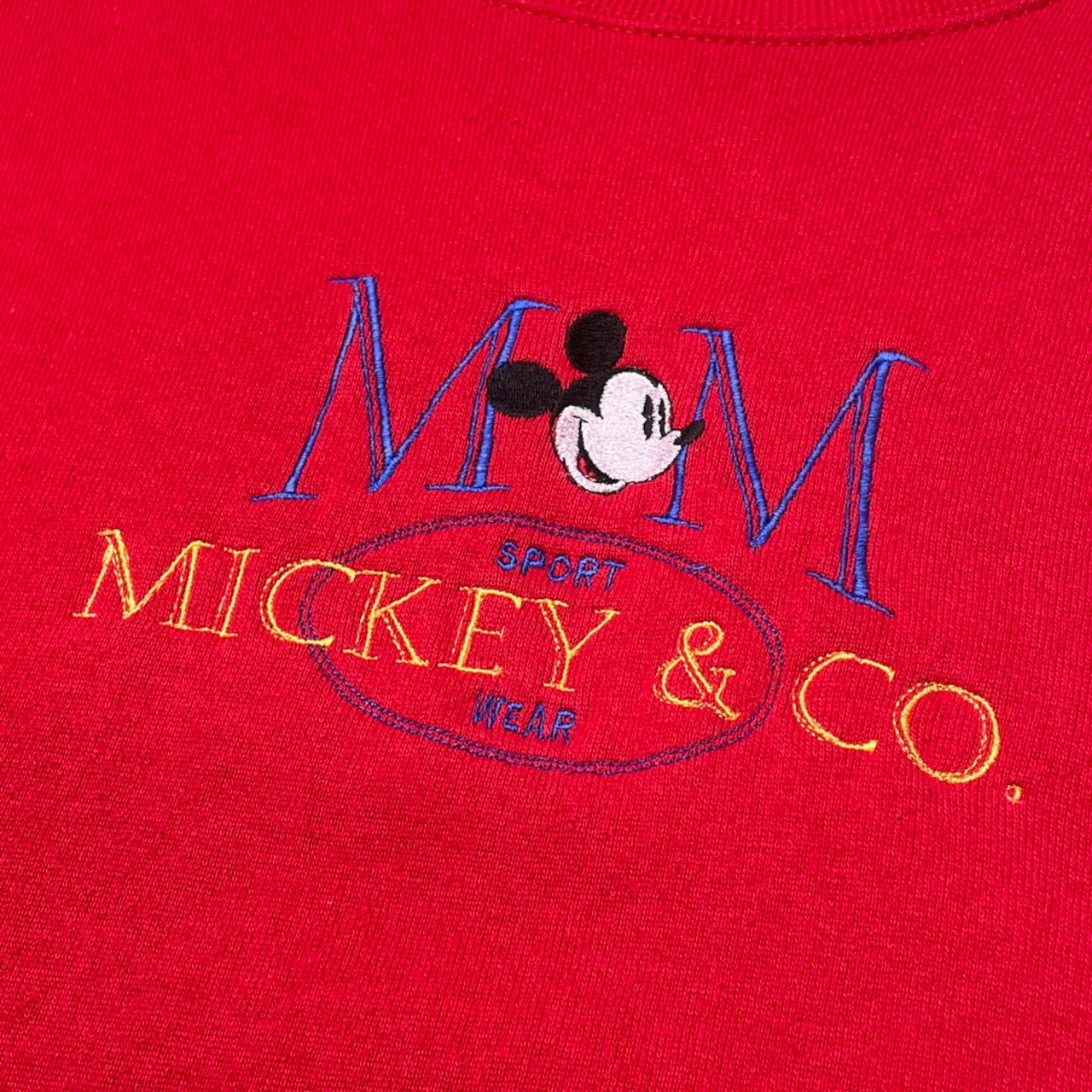 90年代 USA製 MICKEY & CO. スウェットシャツ キャラクター刺繍 メンズ 