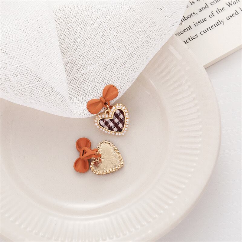 ギンガムチェックハートピアス/イヤリング＊1R585 | cherie ange