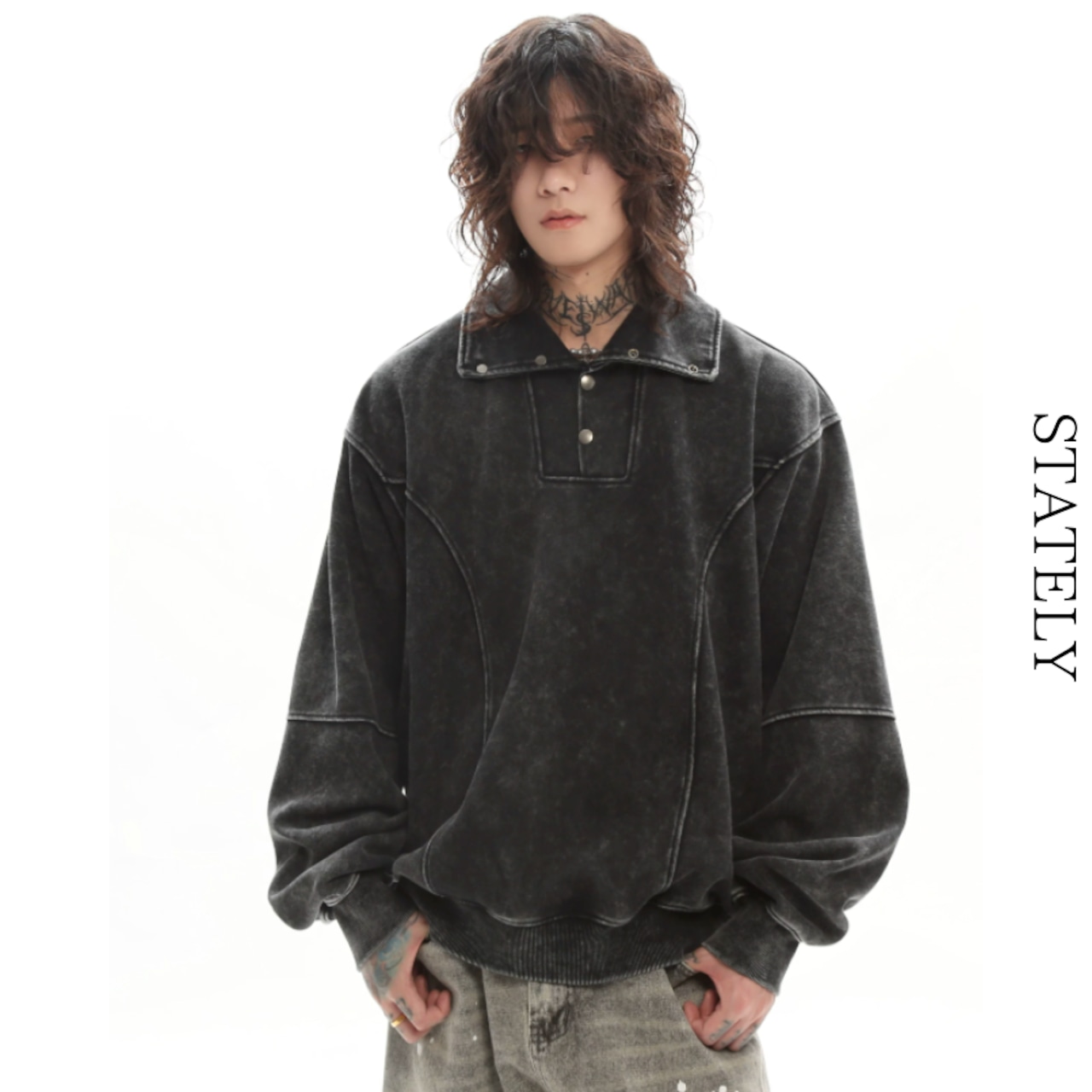 Vintage Highneck ウォッシュプルオーバー_T255・画像3