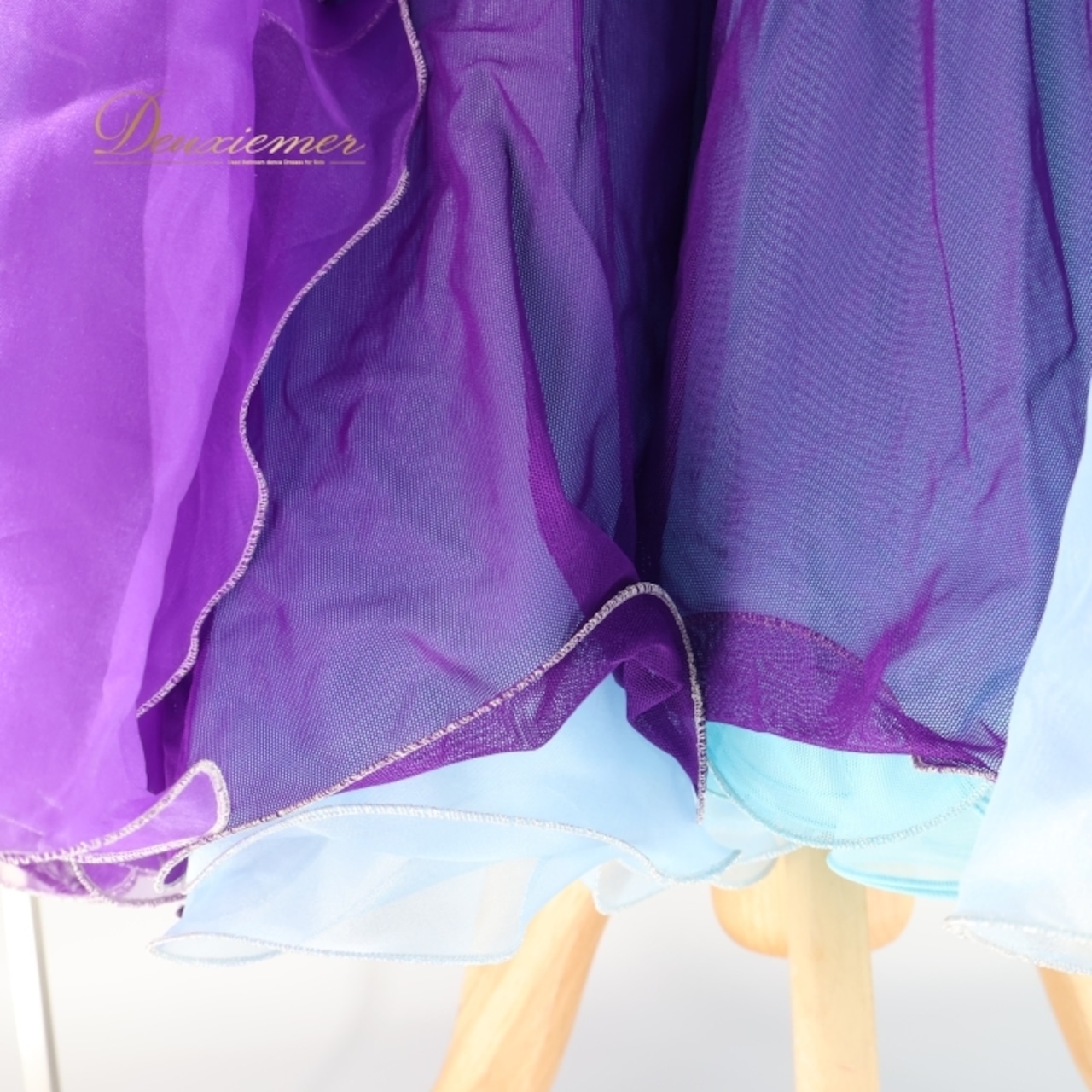 社交ダンス 衣装 スタンダードドレス ワンピース ドレス ブルー系 パープル系 セキネ SEKINE 日本製 紫 水色 フリル レース デモ 競技 パーティ 発表会 かわいい フォーマル ダンスパーティ 舞台衣装 おしゃれ ふんわり パーティー衣装 ダンス衣装