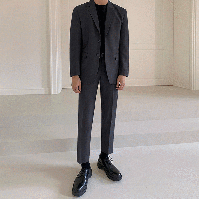 テーラードジャケット テーパードパンツ  スーツ セット 韓国ファッション メンズ ツーピース