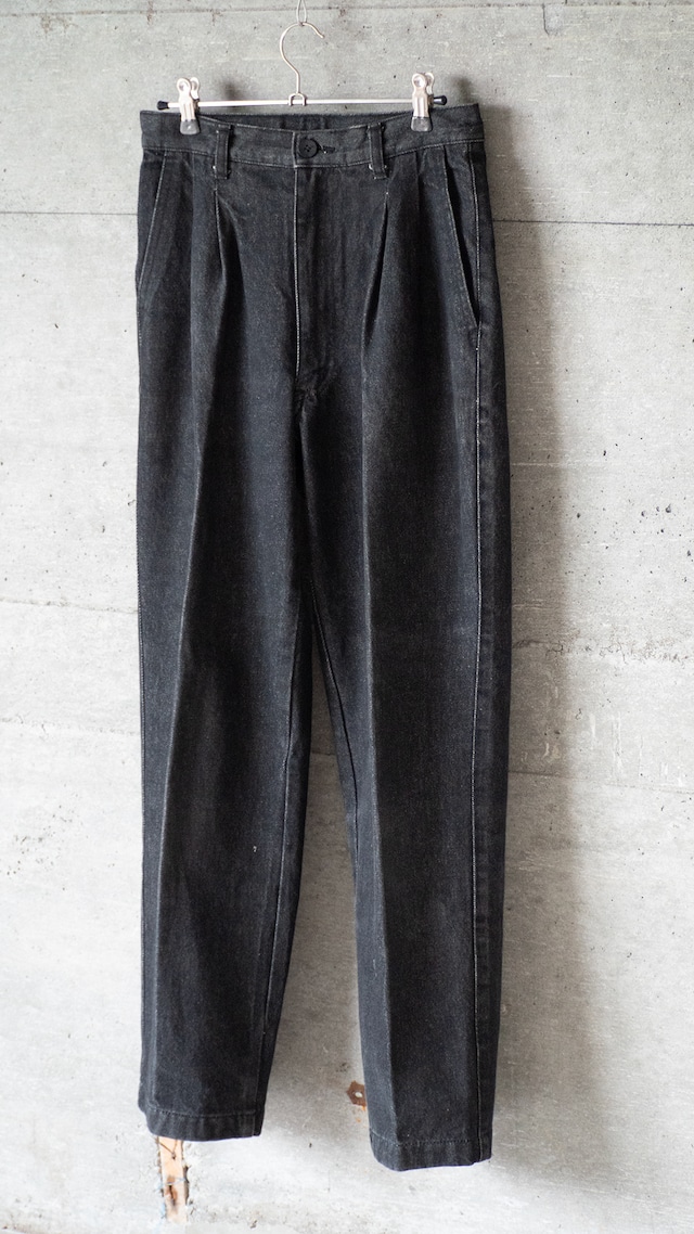 unknown used Black denim tuck pants