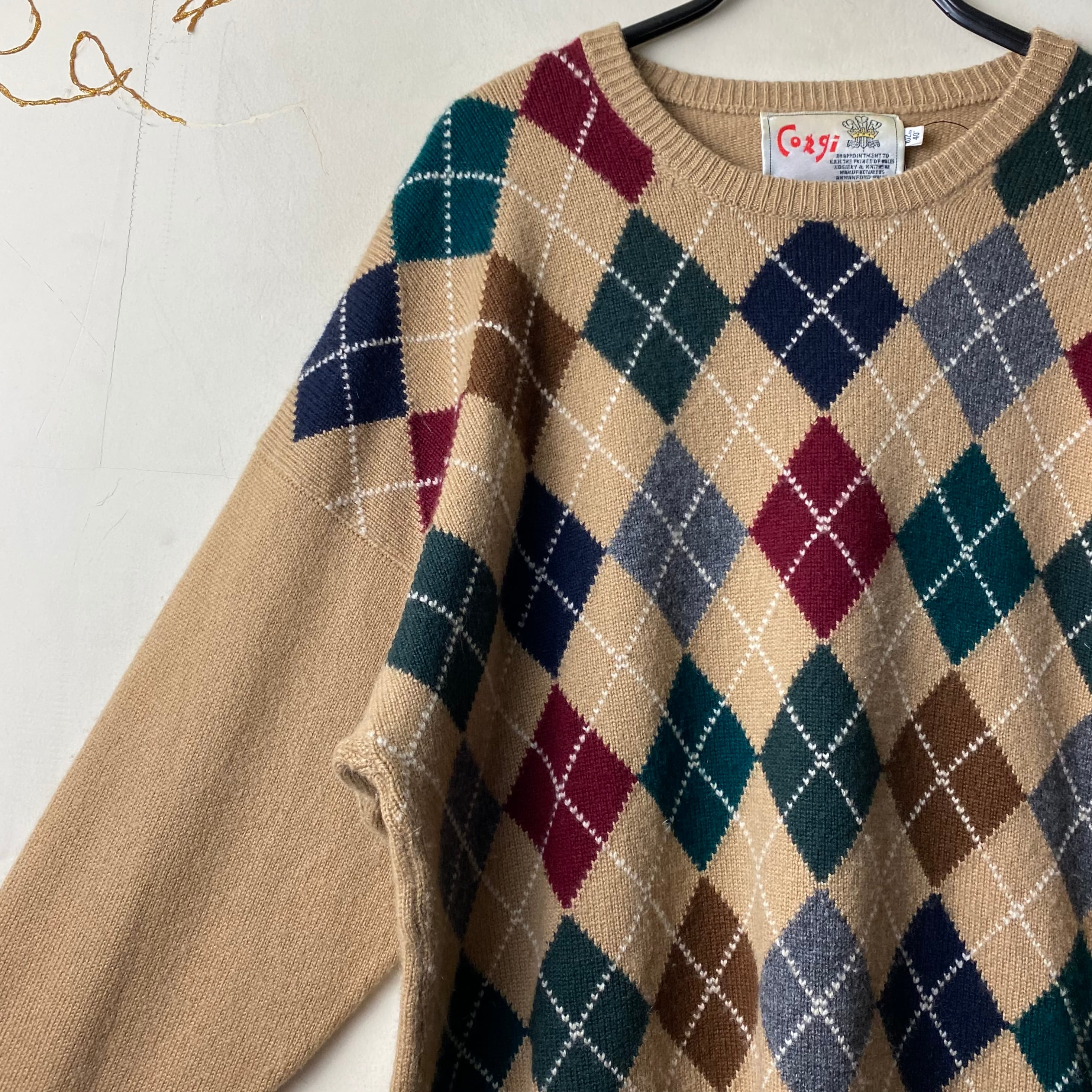 CORGI argyle cashmere sweater | NOIR ONLINE