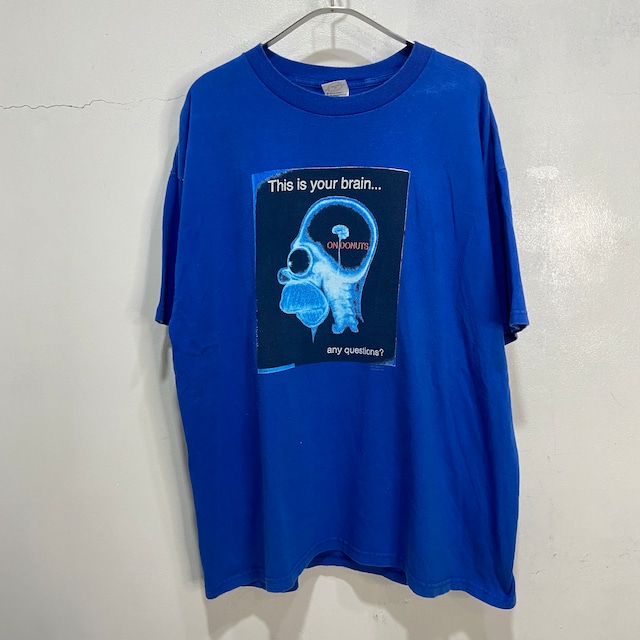 00s シンプソンズ　プリントTシャツ　キャラT ブルー　XL