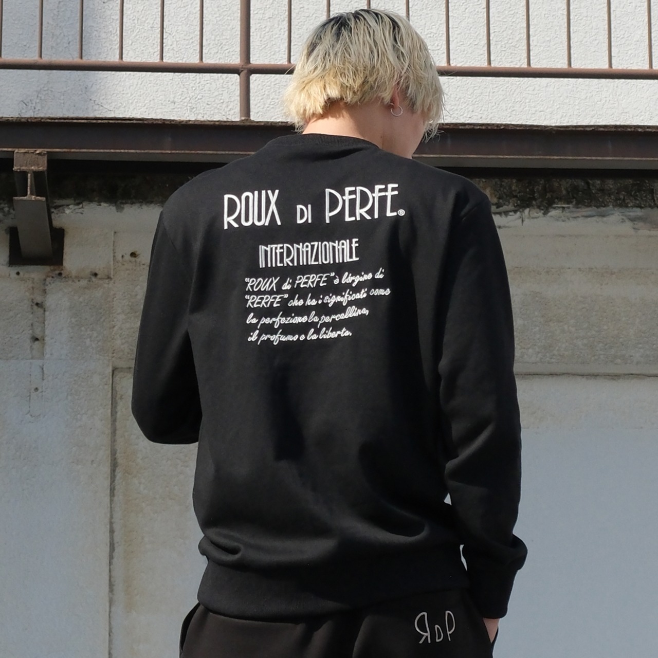 バックロゴ刺繍トレーナー