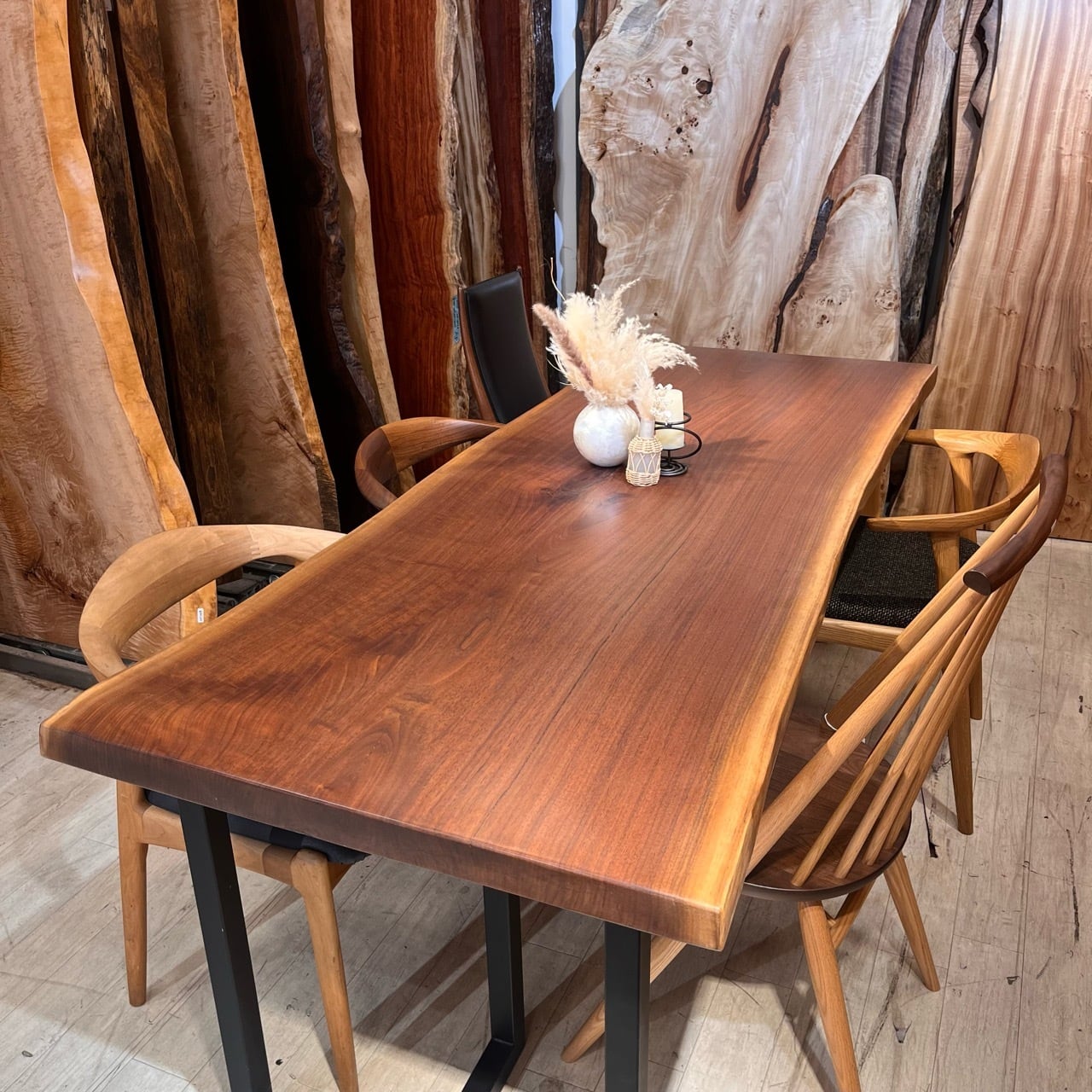 【OUTLET】ウォールナット_2005×820-760-780×54_横浜OUTLET PLUS_テーブル天板/一枚板 2393-1 t001