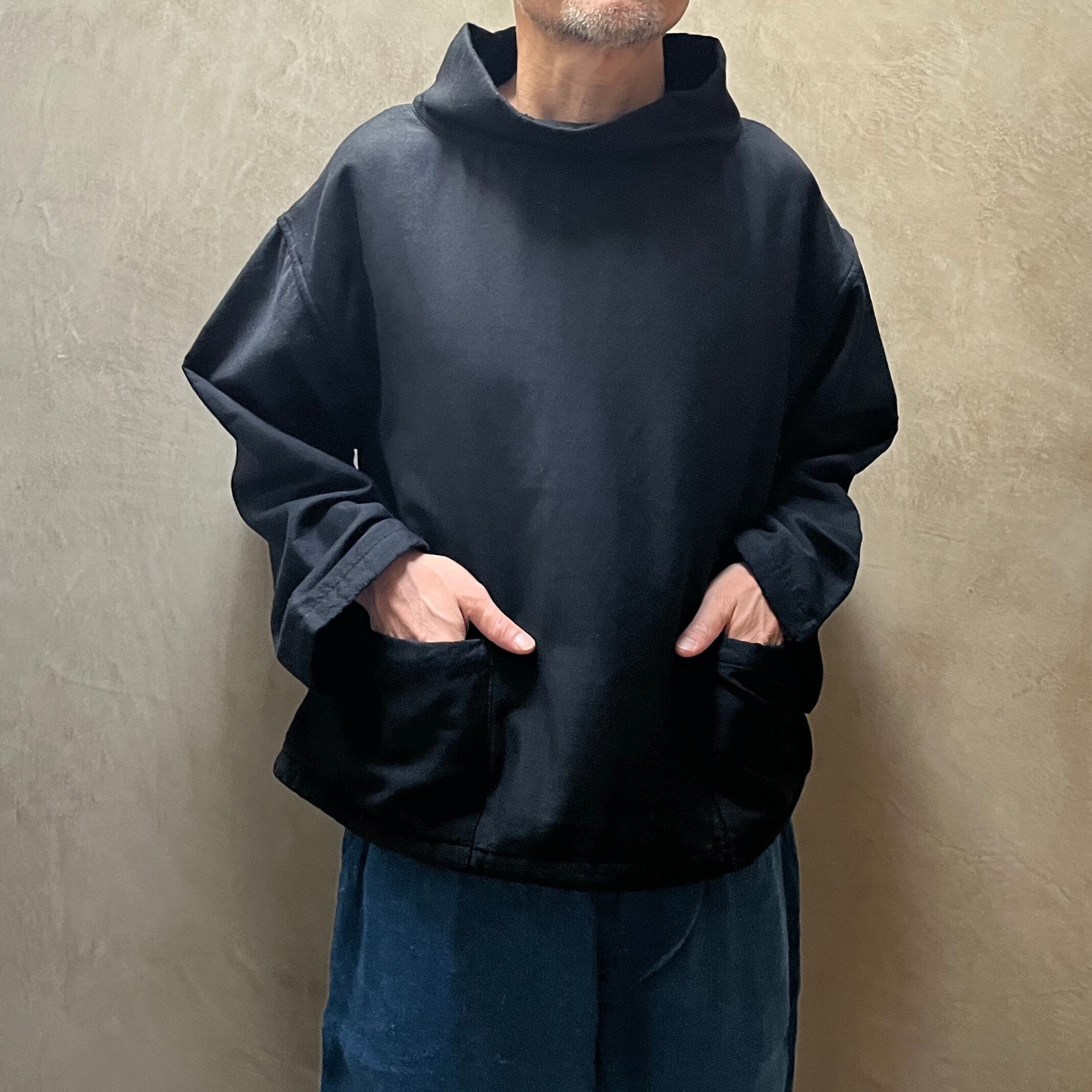 MITTAN SH-111 毛綿三重織プルオーバー 黒がさね | Routes*Roots