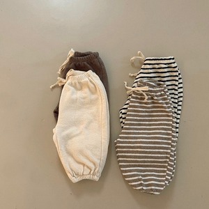 【BABY&KID】韓国風　カジュアルボーダー、無地ボトムス