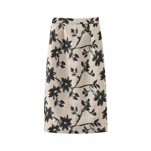 花柄プリントレトロスカート　21366