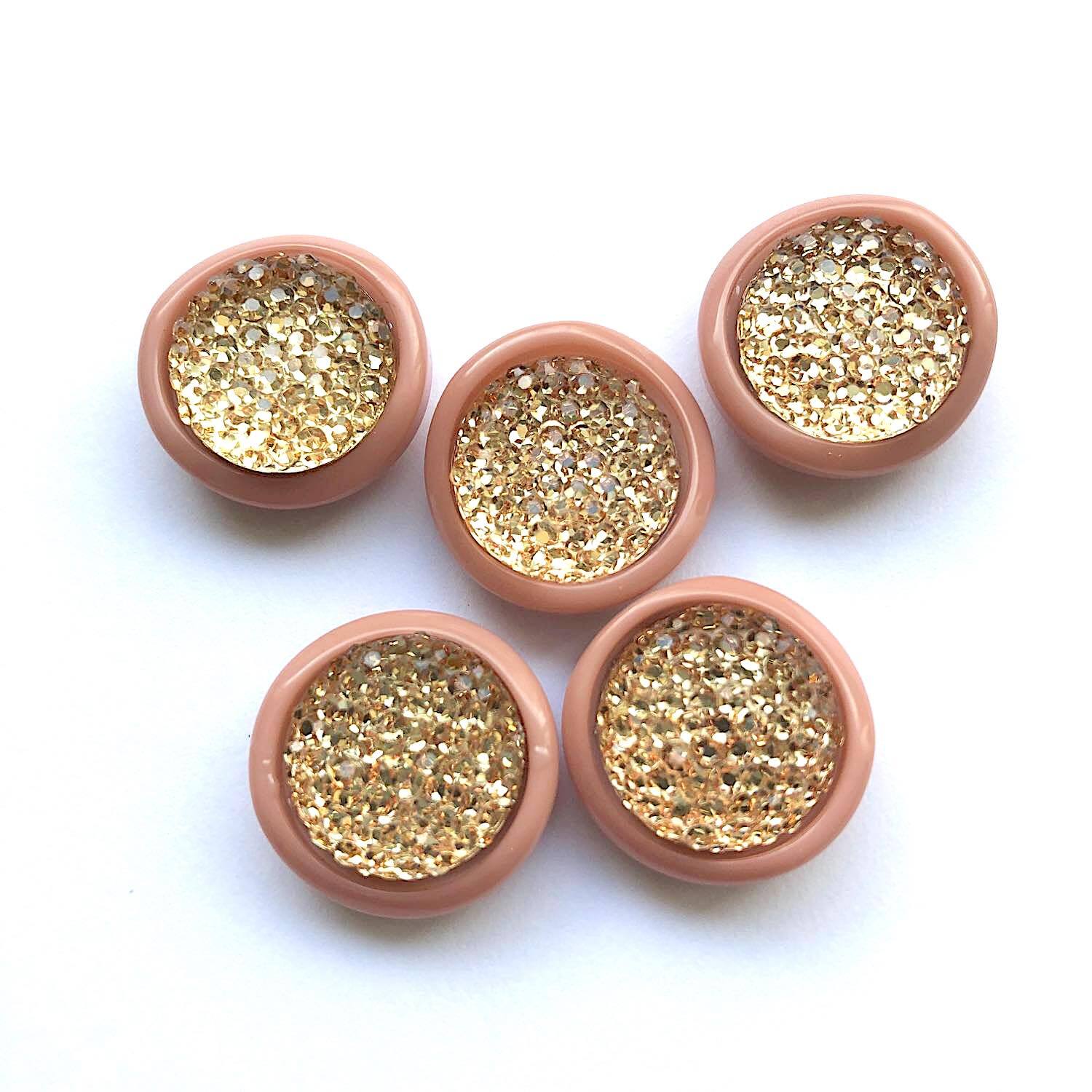 再入荷〉ピンク縁キラキラボタン（18mm） | Dua-アクセサリーパーツ