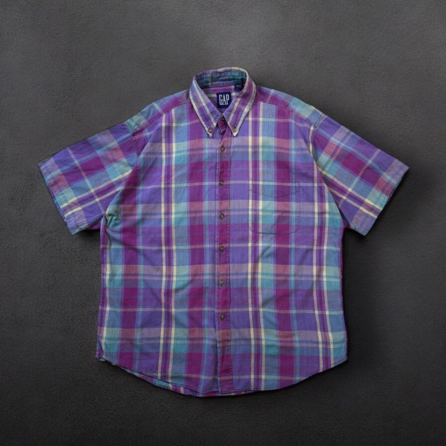 OLD GAP 90s palid shirt S/S チェックシャツ 古着