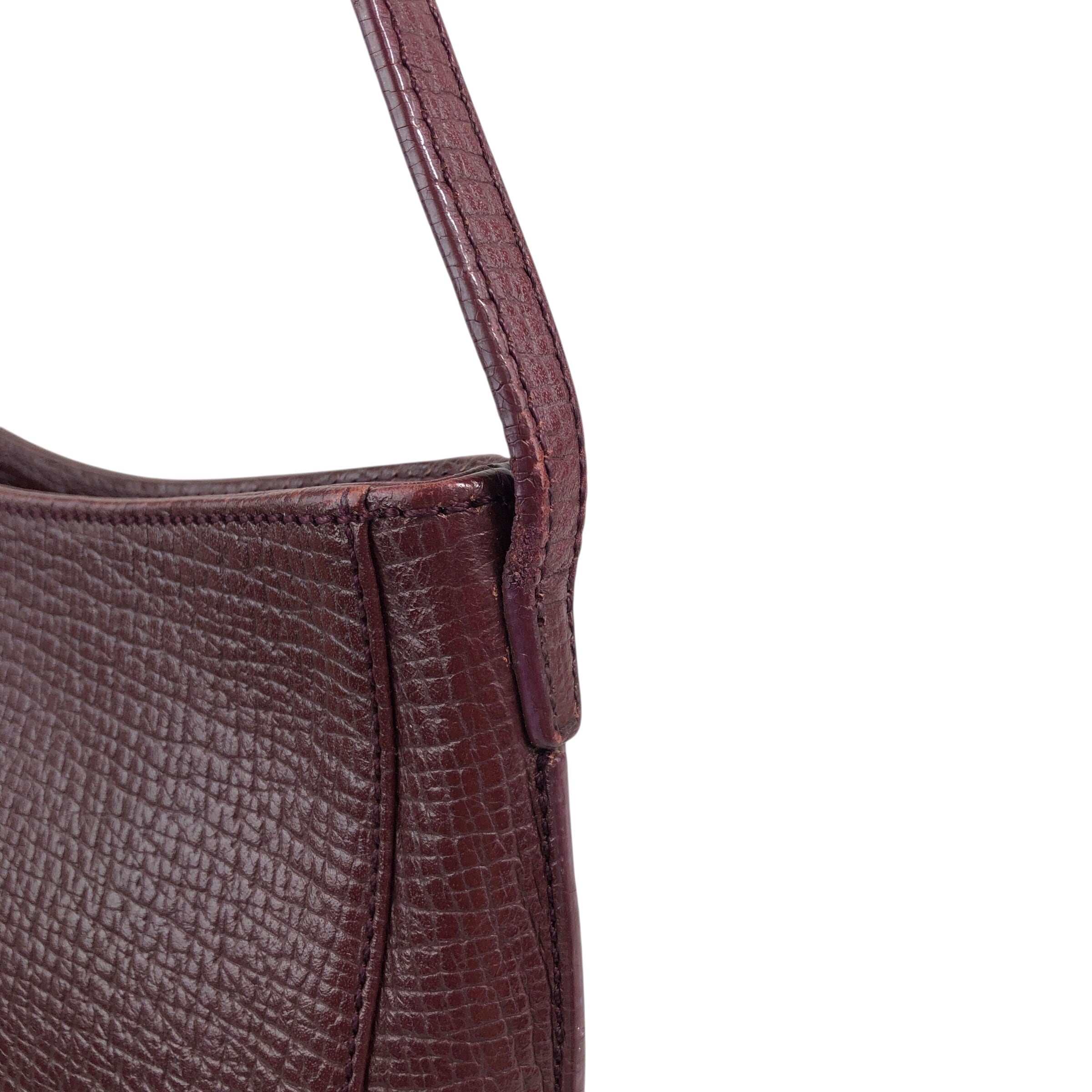 LOEWE ロエベ ハンドバッグ ボルドー ロゴ レザー 型押しレザー ミニ