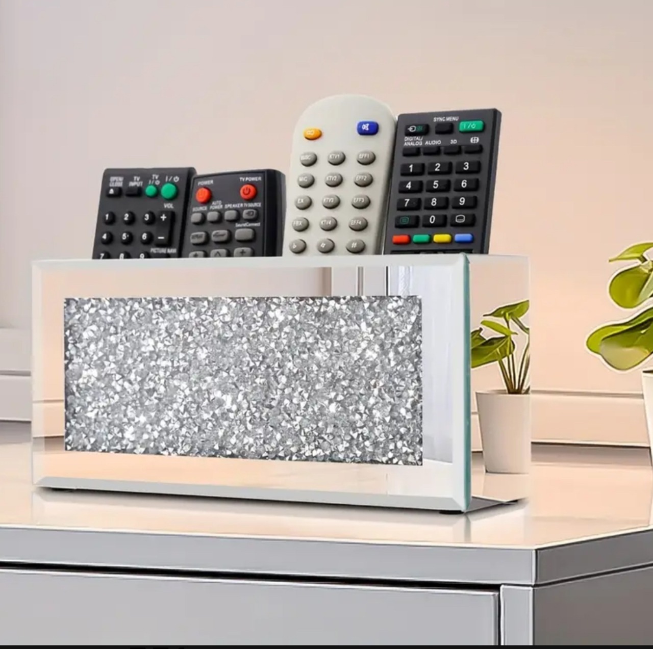 ガラス製クリスタルリモコン収納BOX