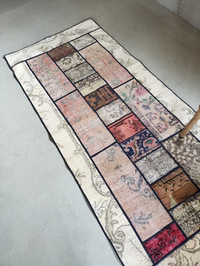 Turkish patchwork rug 199✕89cm No.447