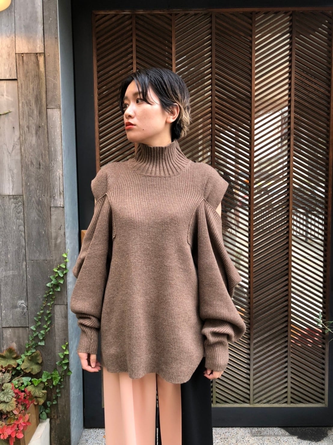 M上品CLANE 2WAY OFF SHOULDER KNIT TOPS 