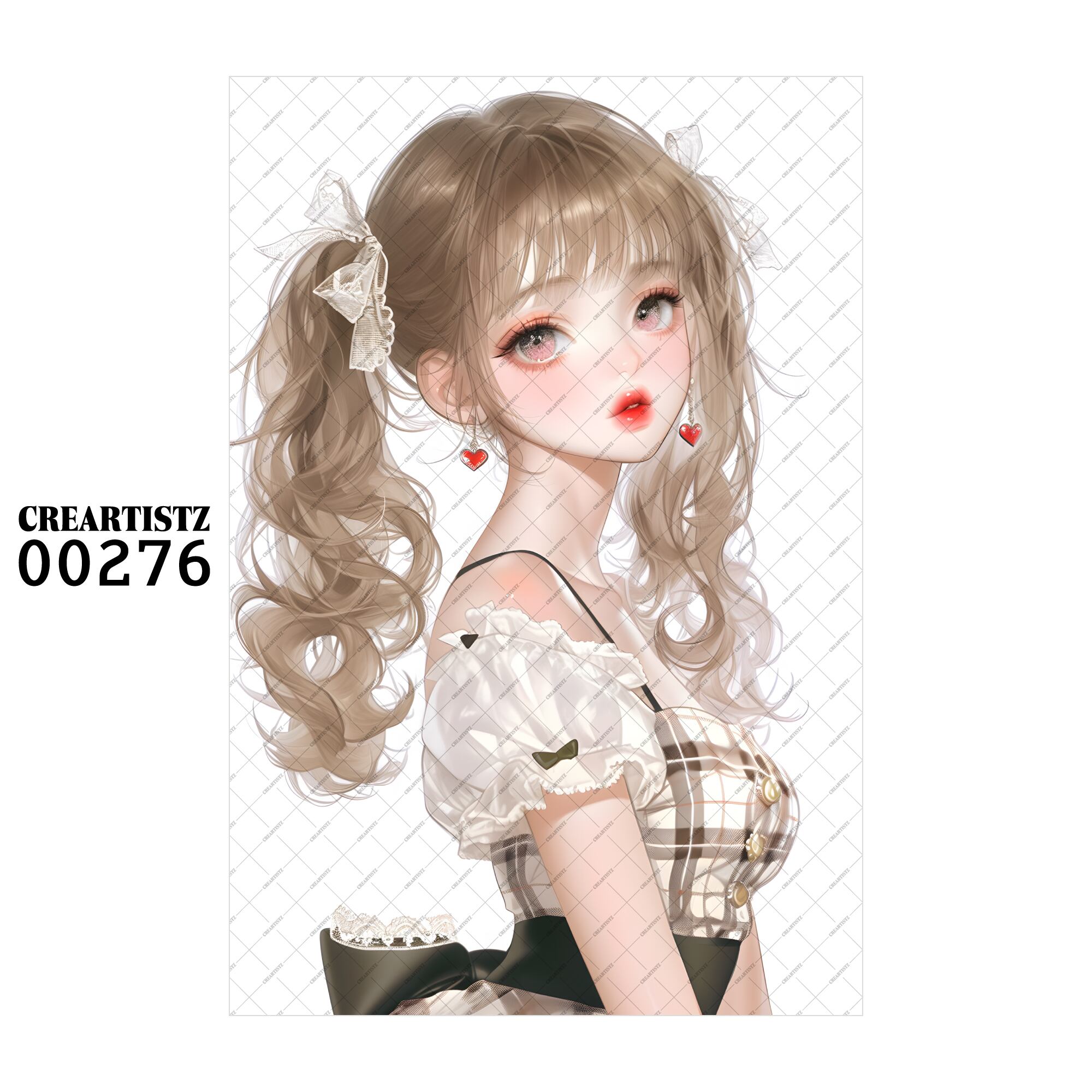 00276 ガール キュート オリジナル ペーパー/ステッカー 4枚セット CREARTISTZ