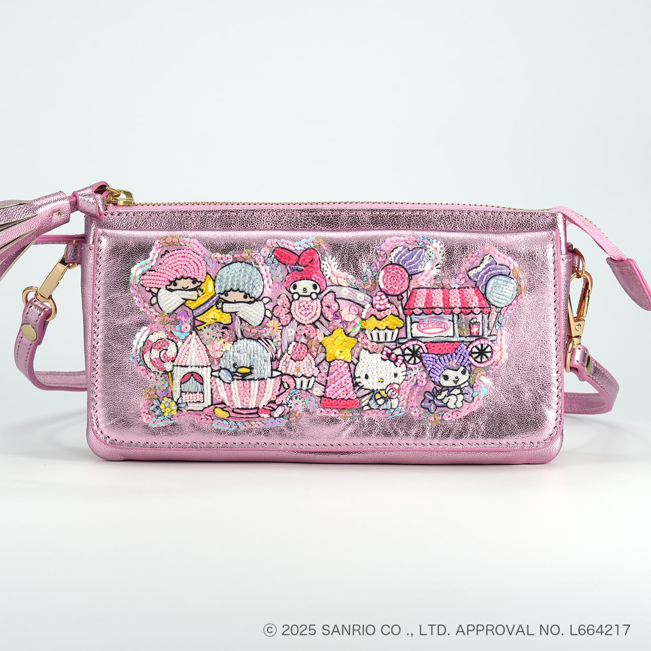 お財布ポシェット Sanrio characters / Carnival Dream (Metallic Pink