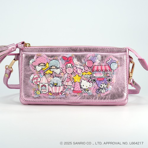 お財布ポシェット Sanrio characters / Carnival Dream (Metallic Pink)